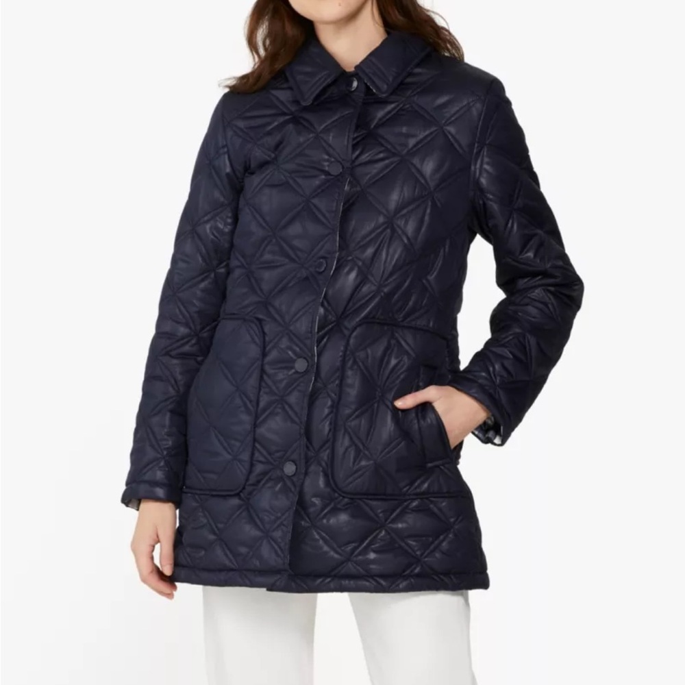 Kate Spade Midnight Blue Quilted Puffer Coat
